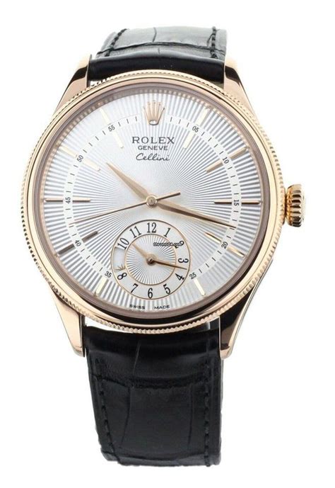 rolex black alligator strap celllini|rolex cellini dual time.